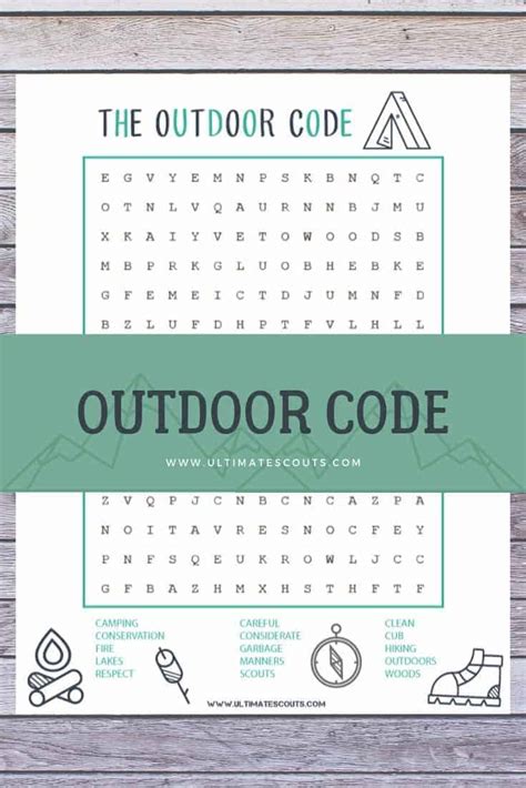 Cub Scout Outdoor Code Printable